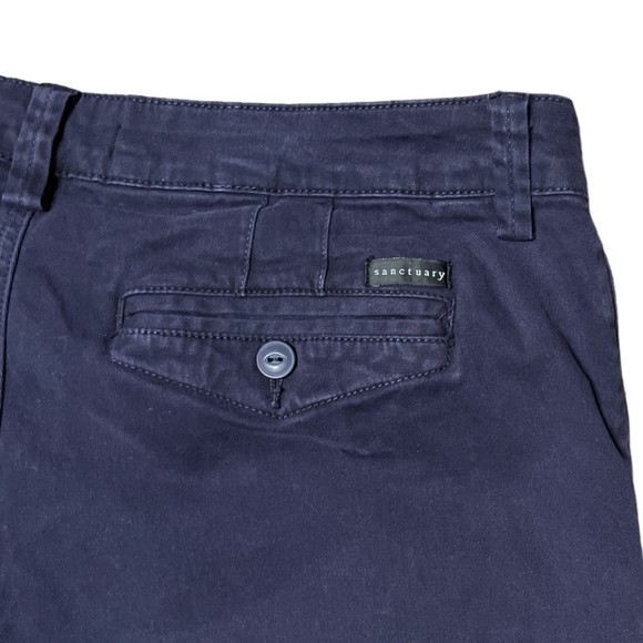 Sanctuary X Anthropology Men Twill Shorts Size 30 Washed Out Navy Blue Chino - Picture 4 of 5